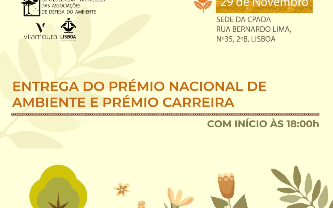 Cerimónia gravada – Prémio Nacional de Ambiente “Fernando Pereira” e Prémio Carreira